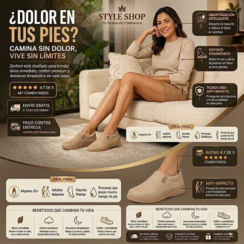 🔥Tenis ZenFoot Unisex🧸zapatos (Enfoque en bienestar y alivio del dolor)