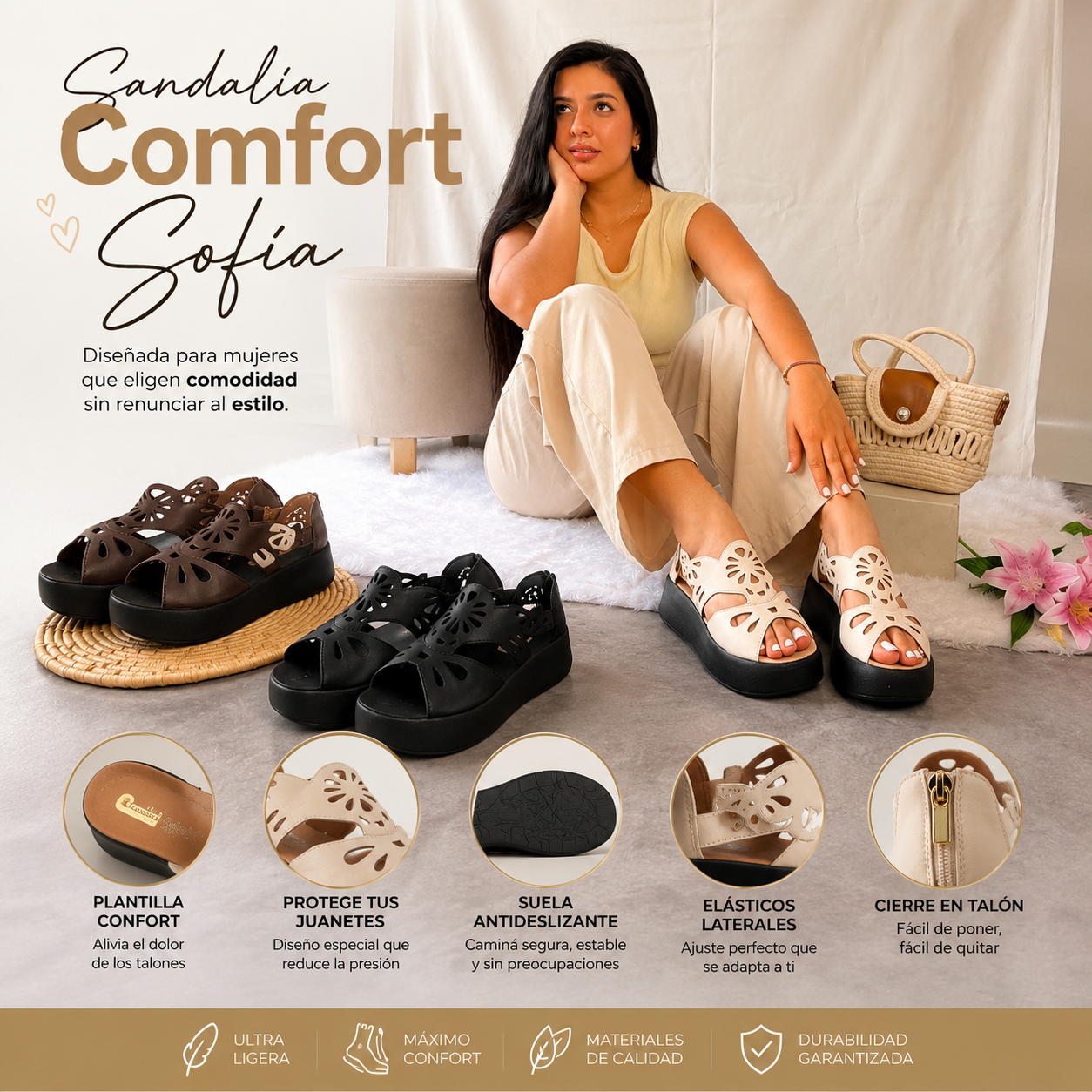 👡SANDALIA CONFORT SOFIA🌺plataforma ultra suaves🤞