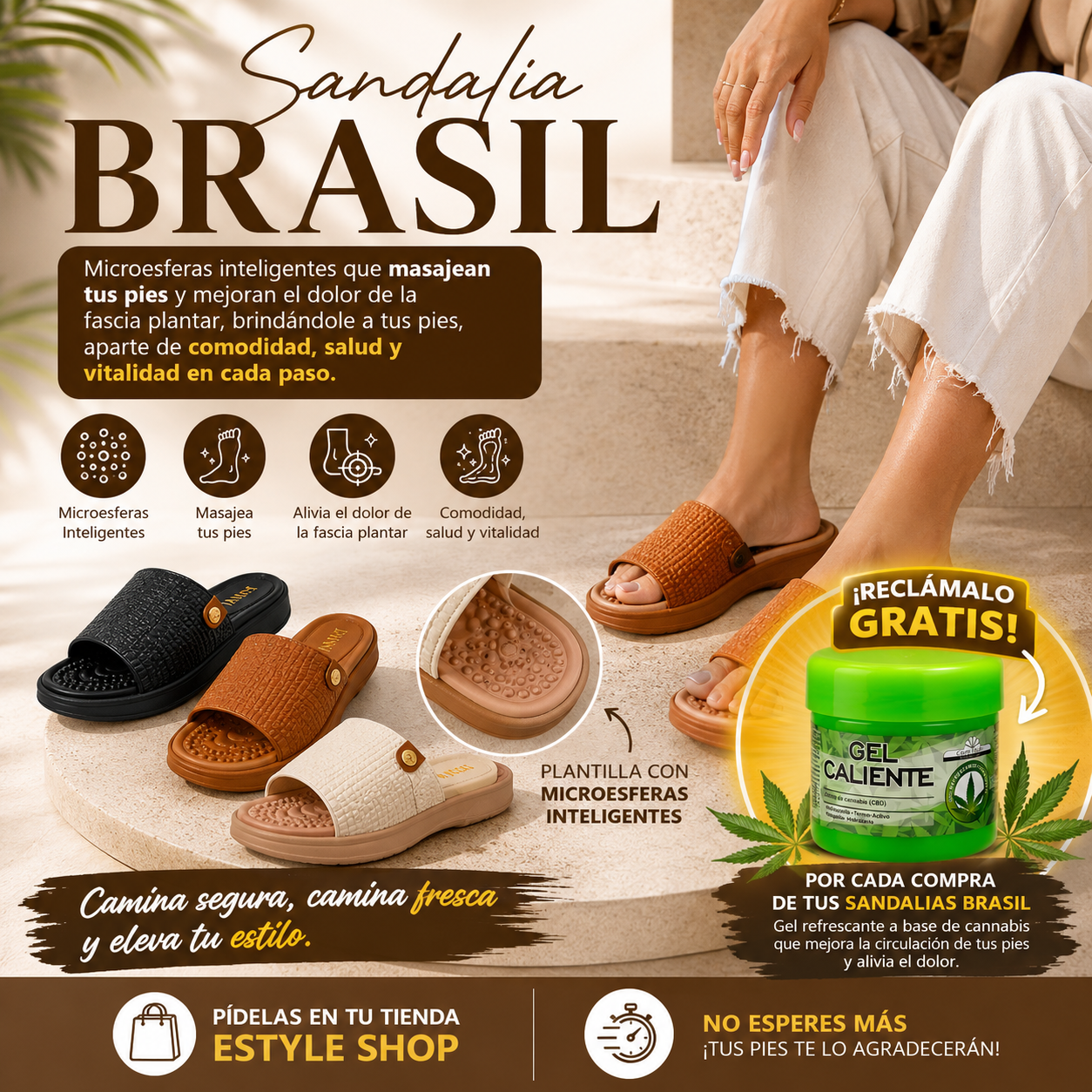 💋SANDALIA SUPER CONFORT  BRASIL🌿ergonomica-suave-liviana
