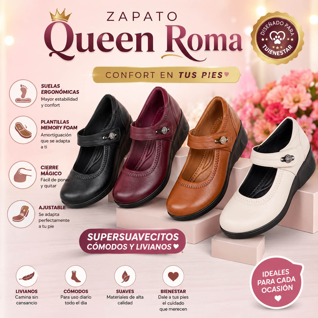👡ZAPATO QUEEN ROMA 🌈👸zapato de plataforma ERGONOMICO♥💋🦶
