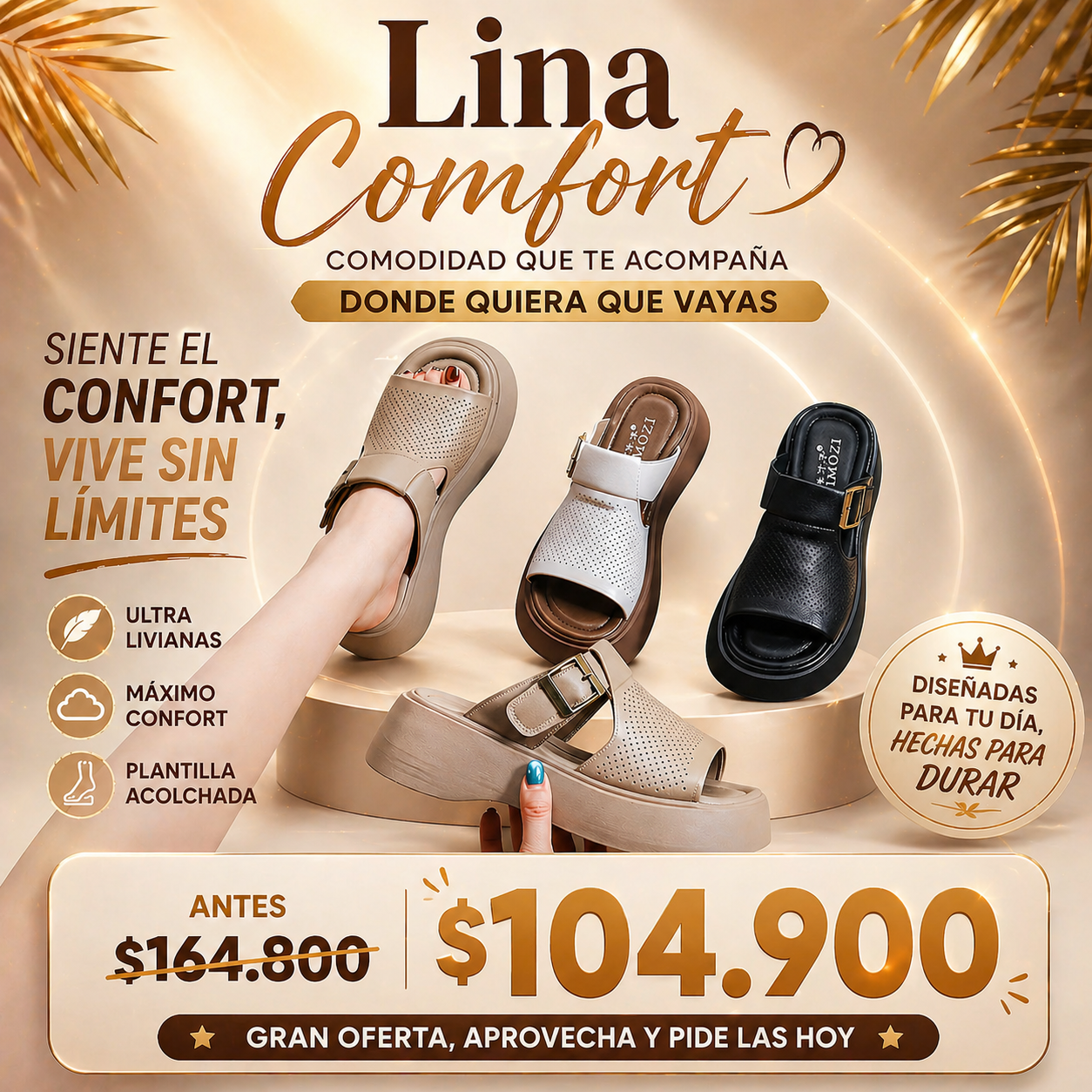 SANDALIA PLATAFORMA LINA CONFORT👡💋