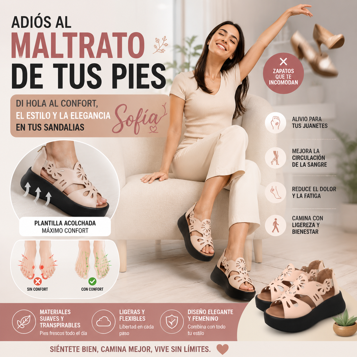 👡SANDALIA CONFORT SOFIA🌺plataforma ultra suaves🤞