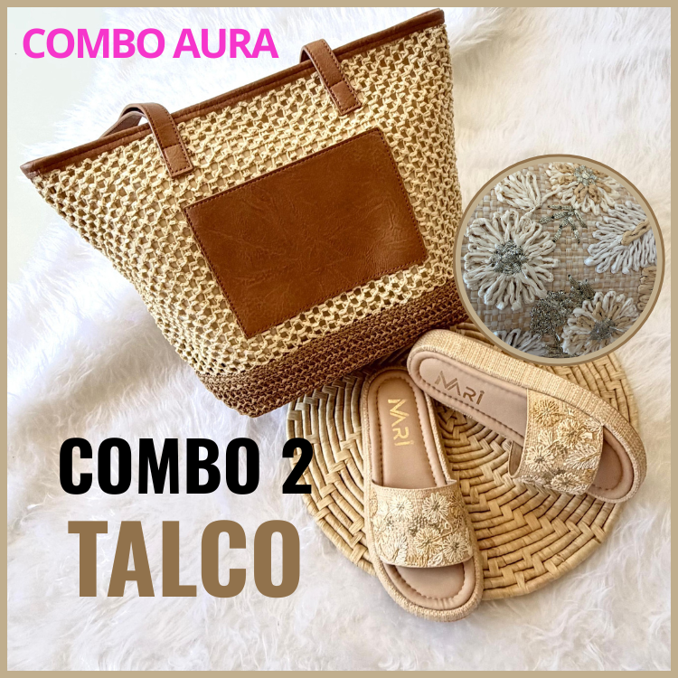 👜👡COMBO BOLSO & SANDALIA ARTESANOS🌺🍀♻ Bolso y sandalia fibra natural