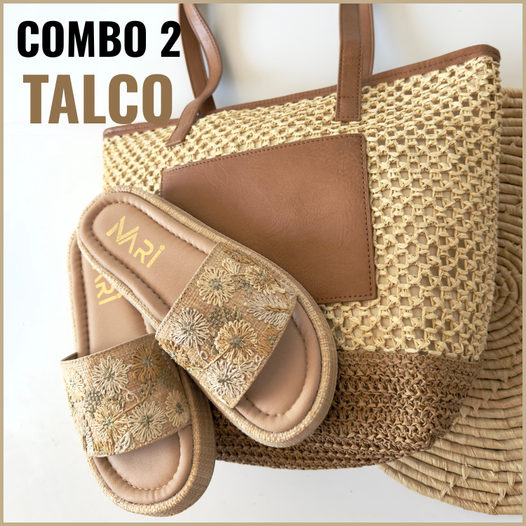 👜👡COMBO BOLSO & SANDALIA ARTESANOS🌺🍀♻ Bolso y sandalia fibra natural