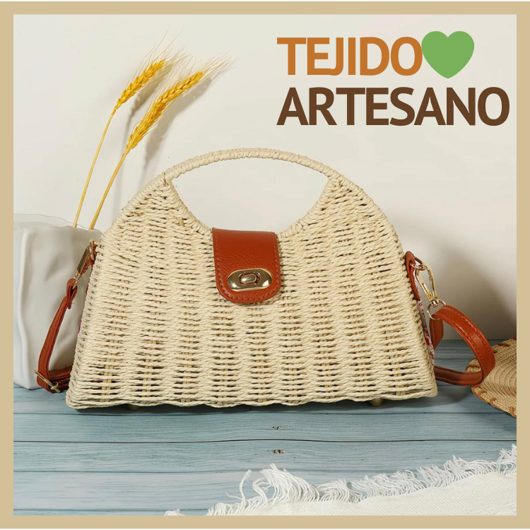 💦BOLSO ARTESANO BRISA DE MIMBRE👜🤞 tejido en fibra natural🍀💚👌