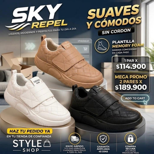 💦TENIS SKY REPEL 👟 tenis microfibra sostenible💚